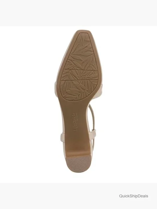 Faux Leather Strappy Pumps with Block Heel and Square Toe - Picture 4 of 7